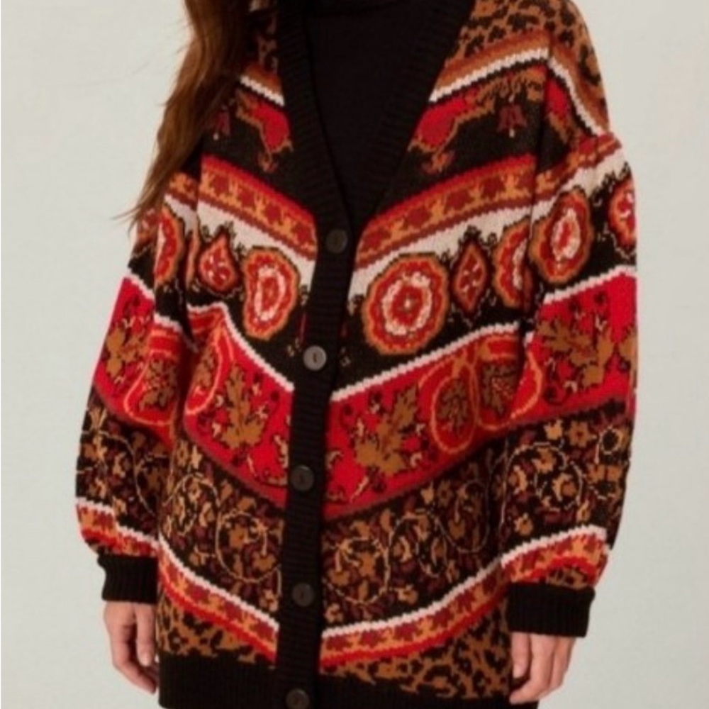 Farm Rio Ainika Tiles Knit Cardigan SMALL